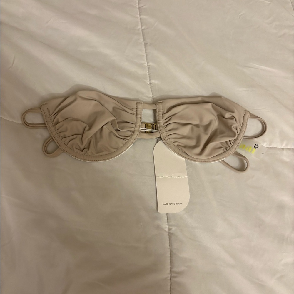 Tan Elaai strapless bikini top